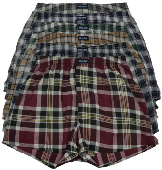 6 MioRalini Herren Webboxer-Shorts im US Style in dunkleren Farben 100 Prozent Baumwolle