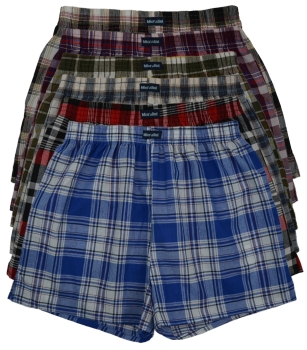 Ohne Eingriff!! 6 US Style WEB-Boxer-Shorts Kariert in frischen Farben 100 Prozent Baumwolle