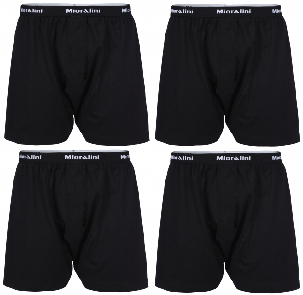4 Herren Boxershort mit einer extra weiten Beinöffnung ohne Eingriff in schwarz 100% Baumwolle